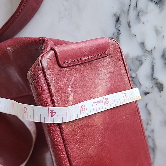 HOBO International Cardinal Red Distressed Leather Crossbody - Picture 17 of 17